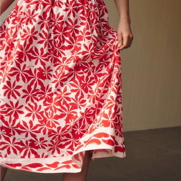 H&M NWOT Red White Floral Slip Dress - Picture 4 of 8